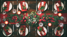 Christmas Holidays Table Setting Concept