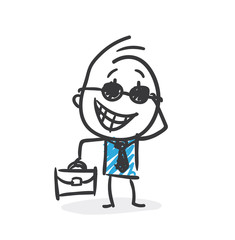 Stickman Blue: Cool, Sunglasses, Boss. (Nr. 207)