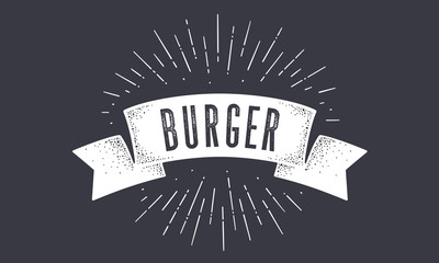 Wall Mural - Flag Burger. Old school flag banner with text