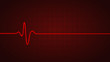 Red line show Heart rate while dead on chart of monitor . Illustration about heart failure.