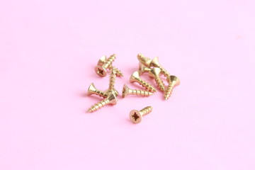 Wall Mural - golden star screws, in colorful background