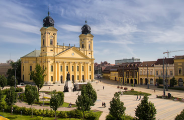 main square of debrecen city, hungary