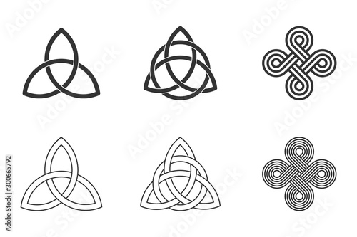 Cuadros en Lienzo Celtic knots set on white background