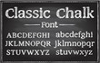 Handwriting classic chalk vector font, typography lettering on a chalkboard
