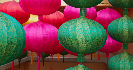 Poster - Colorful chinese style lantern hanging outdoor for Lunar new year