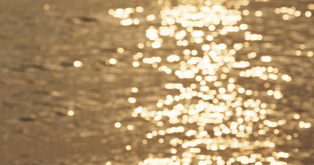 Wall Mural - Blur view of golden sunset on sea