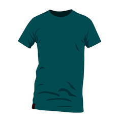 t shirt blue realistic vector illustration isolated