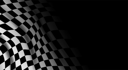 Black and white checkered flag background. sport and race theme, victory flag . vector.