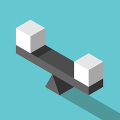 Isometric white cubes, balance