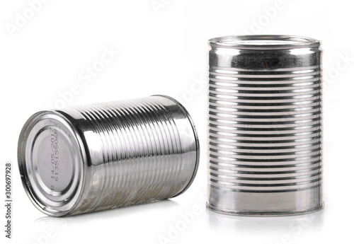 Cuadros en Lienzo Canned food isolated on white