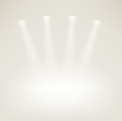 Poster - Empty stage with bright projectors