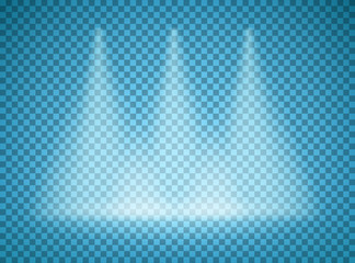 Poster - Bright stage with the spotlights. Transparent background