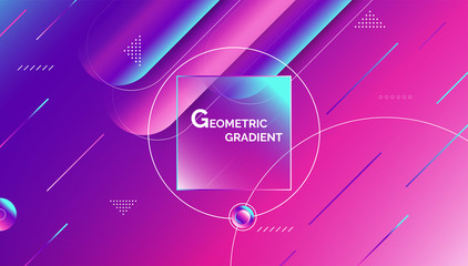 Poster - colorful abstract geometric shape and dynamic background concept simple geometric gradient colour.ep