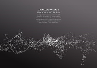 Poster - Abstract background with many particles. Optical illusion of movement.