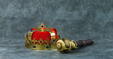 king crown on a green background