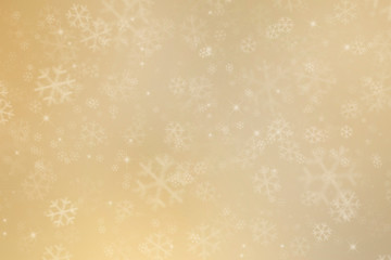 Wall Mural - golden christmas background with snowflakes