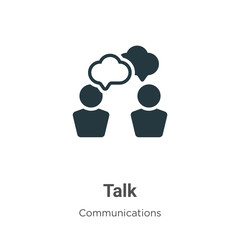 Poster - Talk vector icon on white background. Flat vector talk icon symbol sign from modern communications collection for mobile concept and web apps design.