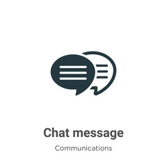 Poster - Chat message vector icon on white background. Flat vector chat message icon symbol sign from modern communications collection for mobile concept and web apps design.