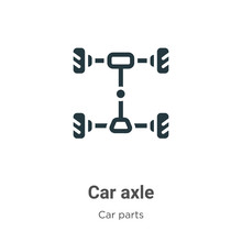 Car Axle Vector Icon On White Background. Flat Vector Car Axle Icon Symbol Sign From Modern Car Parts Collection For Mobile Concept And Web Apps Design.