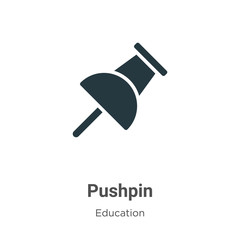 Poster - pushpin vector icon on white background. flat vector pushpin icon symbol sign from modern education 