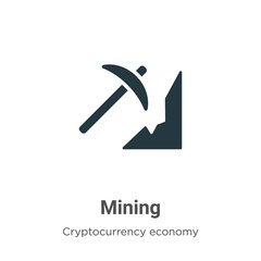 Poster - mining vector icon on white background. flat vector mining icon symbol sign from modern mining colle