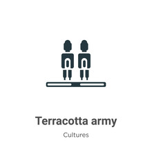 Terracotta Army Vector Icon On White Background. Flat Vector Terracotta Army Icon Symbol Sign From Modern Cultures Collection For Mobile Concept And Web Apps Design.