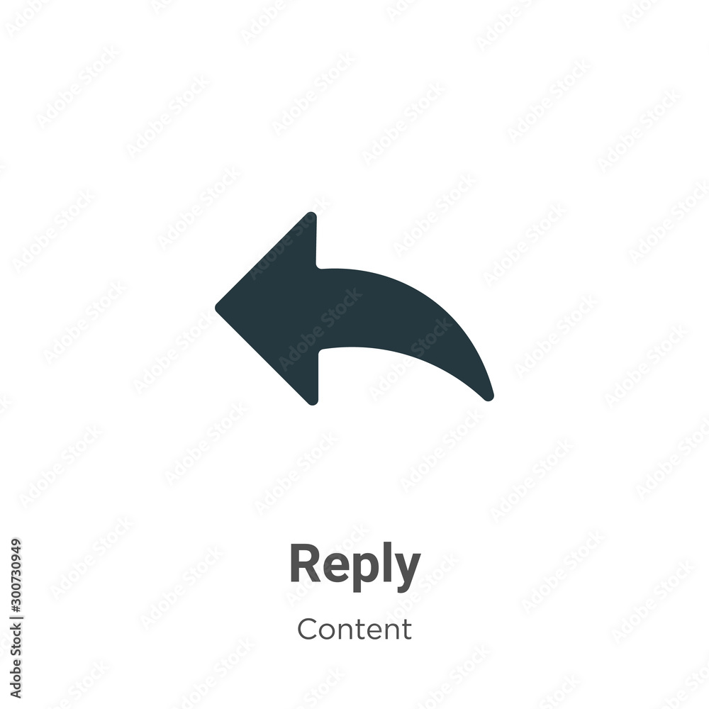 Reply Vector Icon On White Background Flat Vector Reply Icon Symbol 