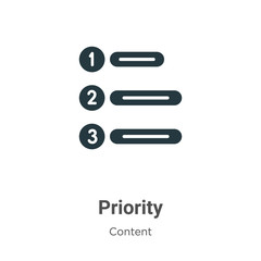 Poster - Priority vector icon on white background. Flat vector priority icon symbol sign from modern content collection for mobile concept and web apps design.