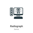Radiograph vector icon on white background. Flat vector radiograph icon symbol sign from modern dentist collection for mobile concept and web apps design.