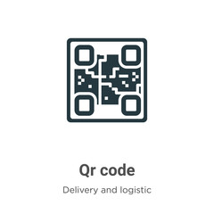 Poster - Qr code vector icon on white background. Flat vector qr code icon symbol sign from modern delivery and logistic collection for mobile concept and web apps design.