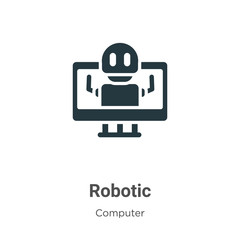 Poster - Robotic vector icon on white background. Flat vector robotic icon symbol sign from modern computer collection for mobile concept and web apps design.