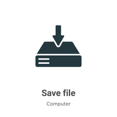 Poster - Save file vector icon on white background. Flat vector save file icon symbol sign from modern computer collection for mobile concept and web apps design.