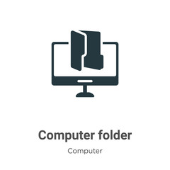 Poster - Computer folder vector icon on white background. Flat vector computer folder icon symbol sign from modern computer collection for mobile concept and web apps design.