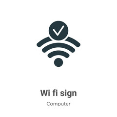 Poster - Wi fi sign vector icon on white background. Flat vector wi fi sign icon symbol sign from modern computer collection for mobile concept and web apps design.