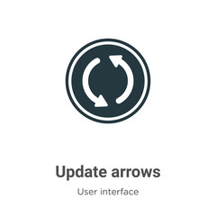 Poster - Update arrows vector icon on white background. Flat vector update arrows icon symbol sign from modern user interface collection for mobile concept and web apps design.