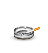 Ashtray And Cigarette. Vector Illustration