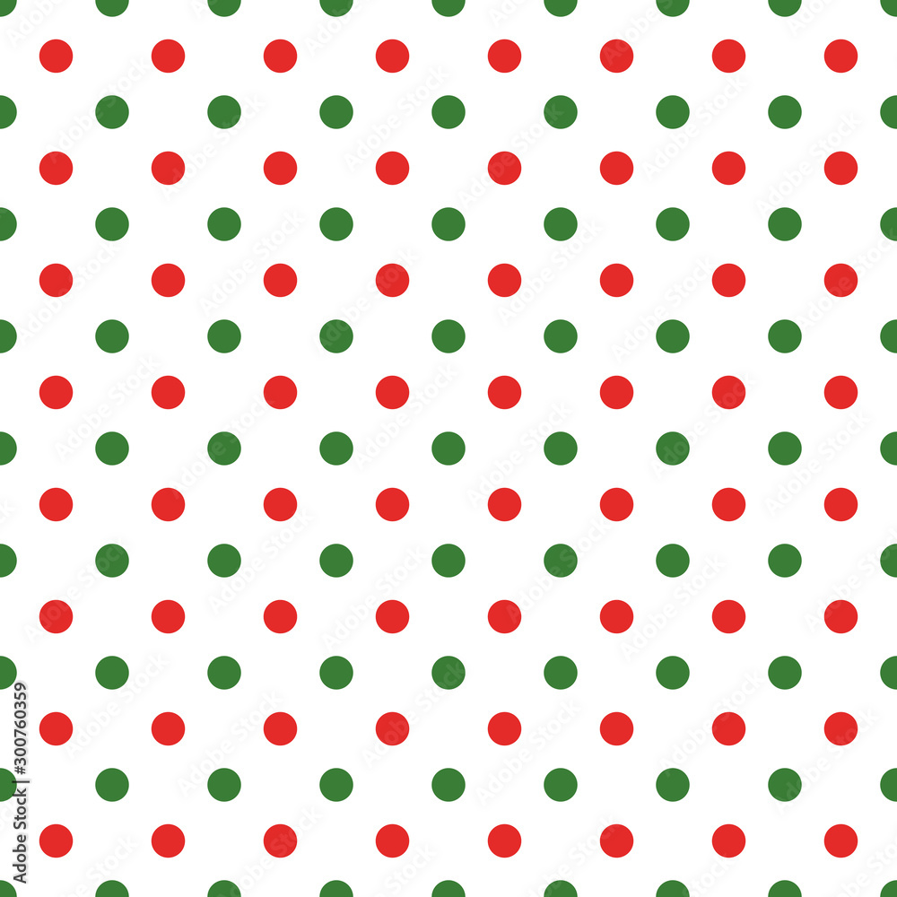 Red and green polka dot Christmas pattern. Stock Vector | Adobe Stock