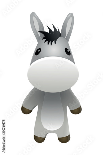 Cuadros en Lienzo Donkey Mascot 3D Cartoon Character