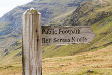 Footpath Finger Post Wood, To Red Screes