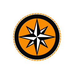 Canvas Print - Compass Star Vector logo. Illustration.