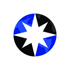 Wall Mural - compass star vector logo. illustration.