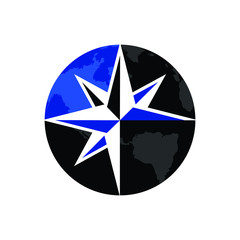 Wall Mural - compass star vector logo. illustration.