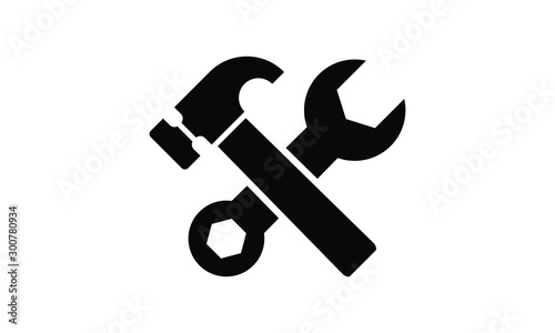 tools, hammer and wrench icon vector Tableau sur Toile