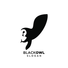 Wall Mural - owl black logo silhouette icon design vector