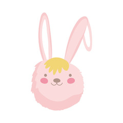 Poster - pink rabbit head adorable toy icon