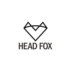 Wall Mural - fox head line logo design concept vector