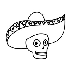 Poster - mariachi skull comic character icon