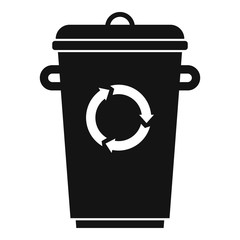 Poster - Recycling bin garbage icon. Simple illustration of recycling bin garbage vector icon for web design isolated on white background