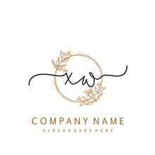 Initial XW Beauty Monogram And Elegant Logo Design, Handwriting Logo Of Initial Signature, Wedding, Fashion, Floral And Botanical With Creative Template