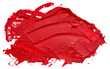Hand drawn oil painting red brush stroke isolated on white background.
